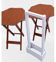 Zigon Çanta 90080 Sehpa Yonca Model 2 li Tk Ahşap MDF Parlak Ceviz Renk Kutu sevk