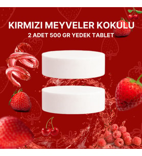 2x500 Gram - Kırmızı Meyve Kokulu, Nem Alıcı Rutubet Ve Küf Önleyici Yedek Tablet