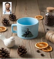 Kişiye Özel Karikatürlü Erkek Patron Lüks Pastel Fincan Doğum Günü Hediyesi