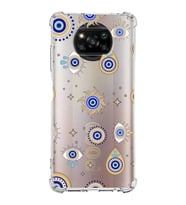 PrintiFy Poco X3 Pro Uyumlu Nazar Boncuğu 5 Baskılı Şeffaf Köşe Korumalı Antişok Kılıf