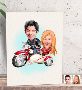 BK Gift Kişiye Özel Sevgililer Karikatürlü Dekoratif Mini Kanvas Tablo 15x20cm-12