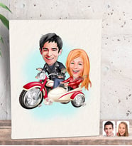 BK Gift Kişiye Özel Sevgililer Karikatürlü Dekoratif Mini Kanvas Tablo 15x20cm-12