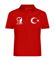 ATATÜRK AY YILDIZ BASKILI POLO YAKALI TİŞÖRT (Kırmızı)
