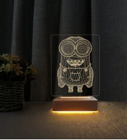 Minion Lamba Kişiye Özel İsimli 3d Led Masa Lambası Doğum Günü Hediyesi Lamba