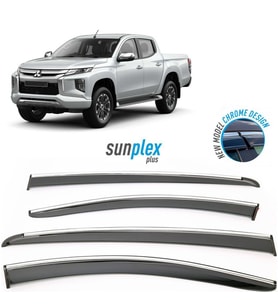 MITSUBISHI L200 2016-2023 İçin Cam Rüzgarlığı (Kromlu) 4 Parça