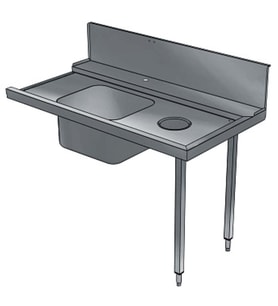 Electrolux Professional Bulaşık Giriş Tezgahı, Tek Evyeli (500x400 Mm), Sıyırma Hunisi, Giyotin Tip Bulaşık Makinesi İçin, 300 Mm Sırt, Sağdan Sola - 1400 Mm BHHPTBH14R