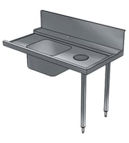 Electrolux Professional Bulaşık Giriş Tezgahı, Tek Evyeli (500x400 Mm), Sıyırma Hunisi, Giyotin Tip Bulaşık Makinesi İçin, 300 Mm Sırt, Sağdan Sola - 1400 Mm BHHPTBH14R