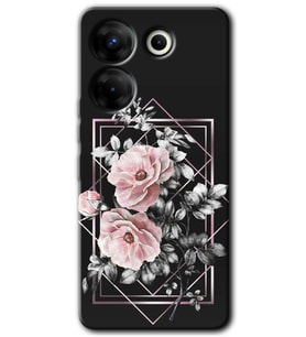 Tecno Camon 20 Pro 4G Kılıf HD Desen Baskılı Kılıf - Retro Çiçek 1