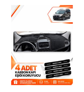 FIAT DOBLO (2013-2015) KAPAKLI Uyumlu Ön Torpido Koruma Kılıfı Halısı - Siyah