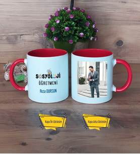 Sosyoloji Öğretmeni Kupa Bardak Kırmızı Fotoğraflı Öğretmenler Günü Hediyesi