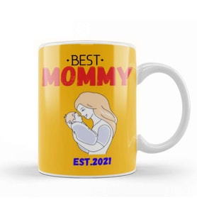 BEST MOM Mommy EST Flower Mothers Day 2021 Kupa Bardak Porselen
