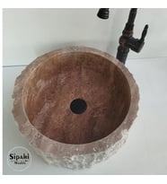 Noche Traverten Dikey Patlatma Çanak Lavabo