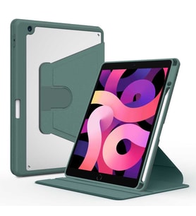 Apple iPad 10.2 (8.Nesil) Kılıf Zore Nayn Dönebilen Standlı Kılıf (Koyu Yeşil)