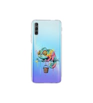 Huawei P Smart Pro ile Uyumlu Splash Bukalemun Tasarımlı Şeffaf Silikon Kılıf