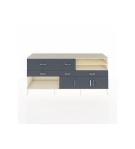 Hyperion Konsol 4 Raflı 5 Çekmeceli 3 Kapaklı 220x44x99 Aytaşı-Antrasit