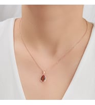 925 AYAR ROSE KAPLAMA  DAMLA ZULTANİT TAŞLI GÜMÜŞ KOLYE