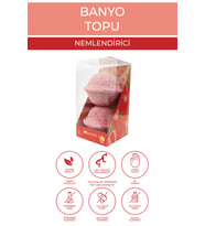 Juvenis 2'li Banyo Topları Nemlendirici Doğal Hindistan Cevizi Buğday Yağı ve E Vitaminli Çilekli Banyo Bombası 50gr