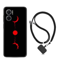 Xiaomi Redmi Note 11E Kılıf Silikon Boyun Askılı İpli Desenli Silikon Red Moon 1710