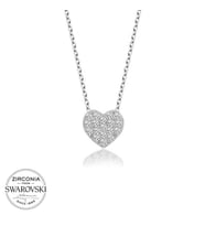Swarovski Taşlı Gümüş Kalp Bayan Kolye