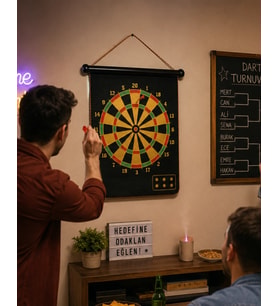 Manyetik Dart Oyunu Katlanabilir Güvenli Dart Seti 6 Ok Hediyeli