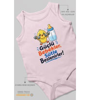 Güçlü Bebekler Sütle Beslenir Sıfır Kol Bebek Zıbını %100 Pamuk