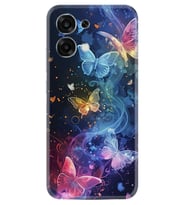 Oppo A6 Pro Kılıf Boutique Baskılı Resimli Neon Kelebekler Pcode -092