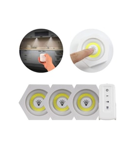 3 Lü Premium Kablosuz LED Dokunmatik Lamba Seti Köşeli Uzaktan Kumandalı Pilli Dekoratif Gece Işığı