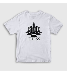 Presmono Unisex Çocuk Beyaz Board Chess Satranç T-Shirt 331072tt