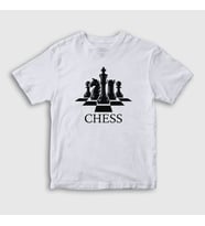 Presmono Unisex Çocuk Beyaz Board Chess Satranç T-Shirt 331072tt