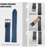 R4150S RODER DERİ KAYIŞ - LACİVERT - 22MM (Mavi)