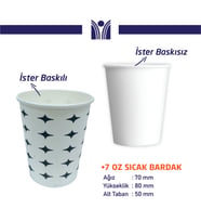 7 OZ KARTON BARDAK 1 KOLİ 3000 ADET