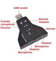 7 Kanal Mikrofon Destekli Çift Girişli Çevirici Harici Usb Ses Kartı