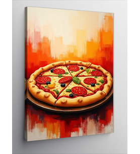 Kanvas Tablo Lezzetli Pizza Zamanı