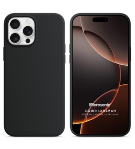 Microsonic Apple iPhone 16 Pro Max Kılıf Liquid Lansman Silikon Siyah (Siyah)