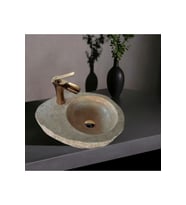 Hale Traverten Batarya Çıkışlı Mini Kütük Lavabo-265