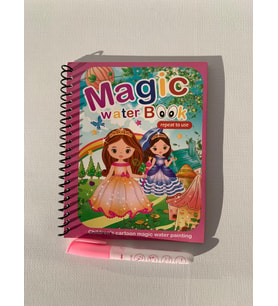 Prenses Magic Book Eğitici İngilizce Sihirli Boyama Kitabı Su Kalemi Water Painting Fun4u Pembe