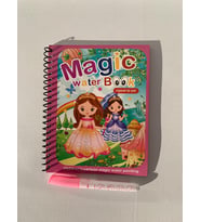 Prenses Magic Book Eğitici İngilizce Sihirli Boyama Kitabı Su Kalemi Water Painting Fun4u Pembe