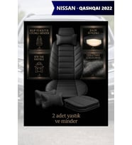 nissan qashqai 2022 Koltuk ve Kılıf uyumlu Siyah Yastık Lüks Minder 2 Minder 2 Yastık