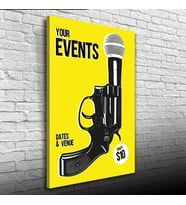 Events Sarı ve Siyah tonlarda Poster Kanvas Tablo 50 x 70