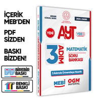 2026 AYT MEBİ-OGM 3 ADIM Matematik Soru Bankası RENKLİ A4 Boyut Video Çözümlü BASKI ÜCRETİ
