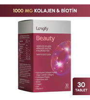 Longify Beauty Hidrolize Kolajen Tip 1 ve Tip 3, Hidrolize Elastin, Hyaluronik Asit, Biotin, Vitamin C, Çinko, Bakır Takviye Edici Gıda 30 Tablet