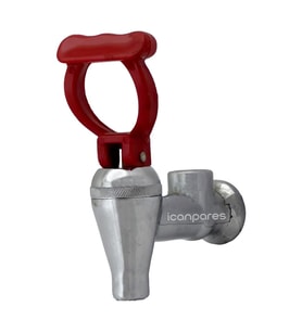 Semaver İle Uyumlu Musluk Göstergeli, İçten Dişli, Basmalı, Demir, Kırmızı Saplı, Kayalar Kazan ve Çaycı Musluğu 8cm