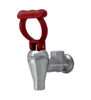 Semaver İle Uyumlu Musluk Göstergeli, İçten Dişli, Basmalı, Demir, Kırmızı Saplı, Kayalar Kazan ve Çaycı Musluğu 8cm