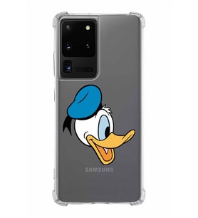 Samsung Galaxy S20 Ultra  Köşe Korumalı Antişok Kapak Donald Duck Tasarımlı Şeffaf  Kılıf