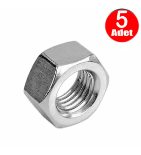 Aletçantam M14 Somun Dın 934 Beyaz Galvanizli Somun -5 Adet
