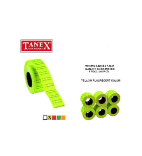 Tanex Fiyat Etiketi Çizgili 12x21 Fosforlu Sarı