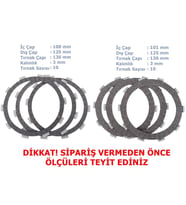 CF NK250 SR250 SR450 DEBRİYAJ BALATASI 3+3 E5 (2022-....) 10T 101/108-125-135 mm