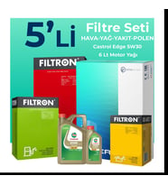 Filtron Mercedes B180 Dizel Filtre Bakım Seti Castrol Motor Yağlı (2018-2022) 5 Li