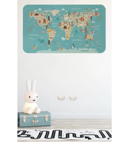Eğitici Çocuk Odası Dünya Haritası Dünya Atlası Çocuk Ve Bebek Duvar Sticker-60x105-3770