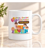Okul Öncesi Öğretmenine İsme Özel Kupa Bardak